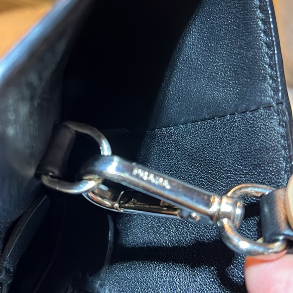 Prada Black All Calf Leather Buckle Two Way Tote - Picture 12 of 14